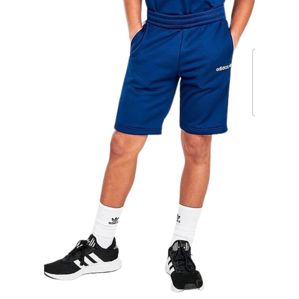 adidas Originals Boy's Micro Tape 3-Stripe Athletic Shorts M ? Collegiate blue